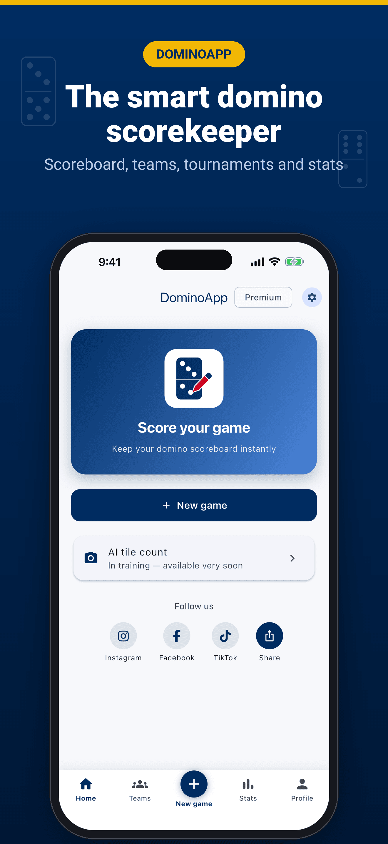 The smart domino scorekeeper: scoreboard, teams, tournaments and stats