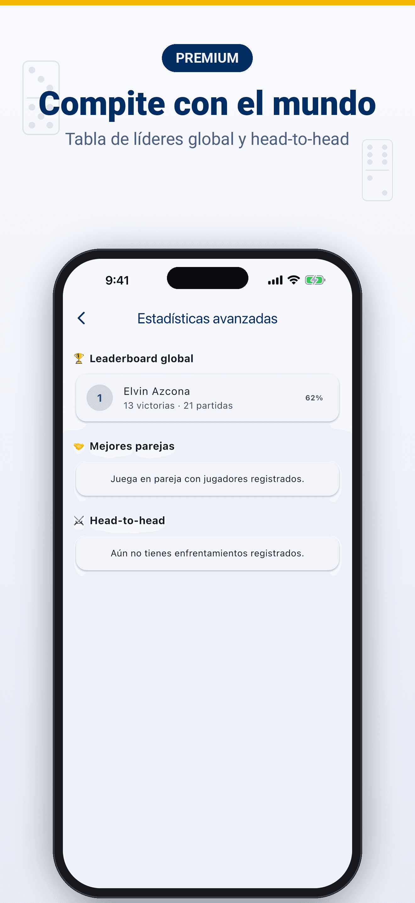 Compite con el mundo: tabla de líderes global y head-to-head